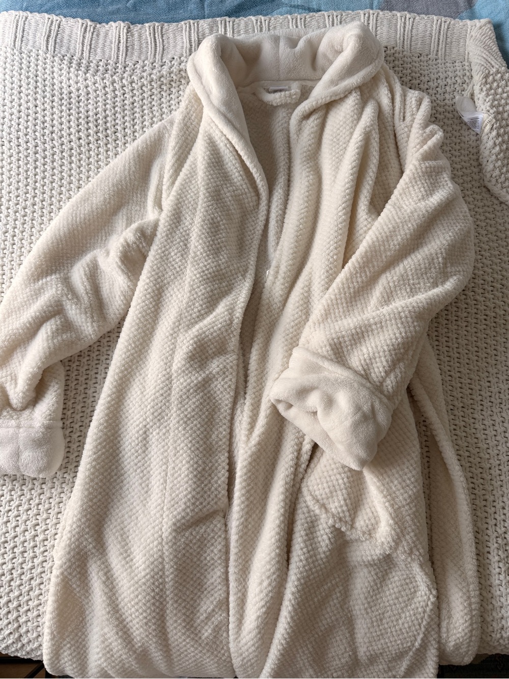 Cozy Cream Plush Hooded Robe